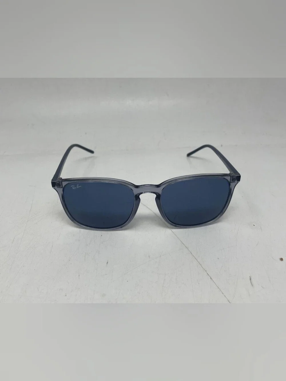 Ray-Ban 4387 Polished Transparent Blue Frame, Blue Lens